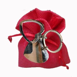 Bomboniere porta chiavi cuore sacchetto rosso